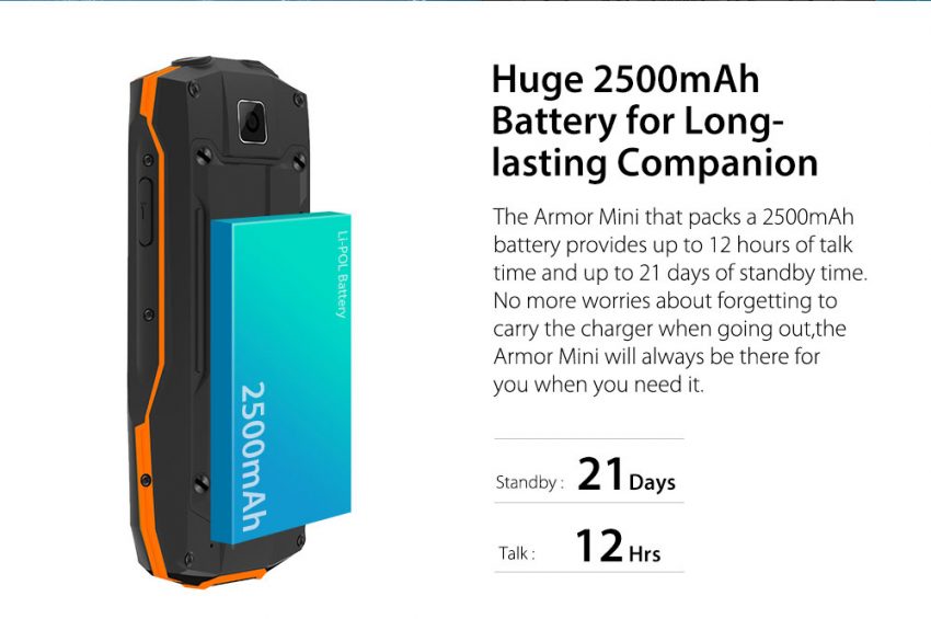 Ulefone Armor Mini batteria1